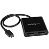 Startech.Com 2-Port USB-C to DisplayPort MST Hub - Dual 4K Video Splitter MSTCDP122DP